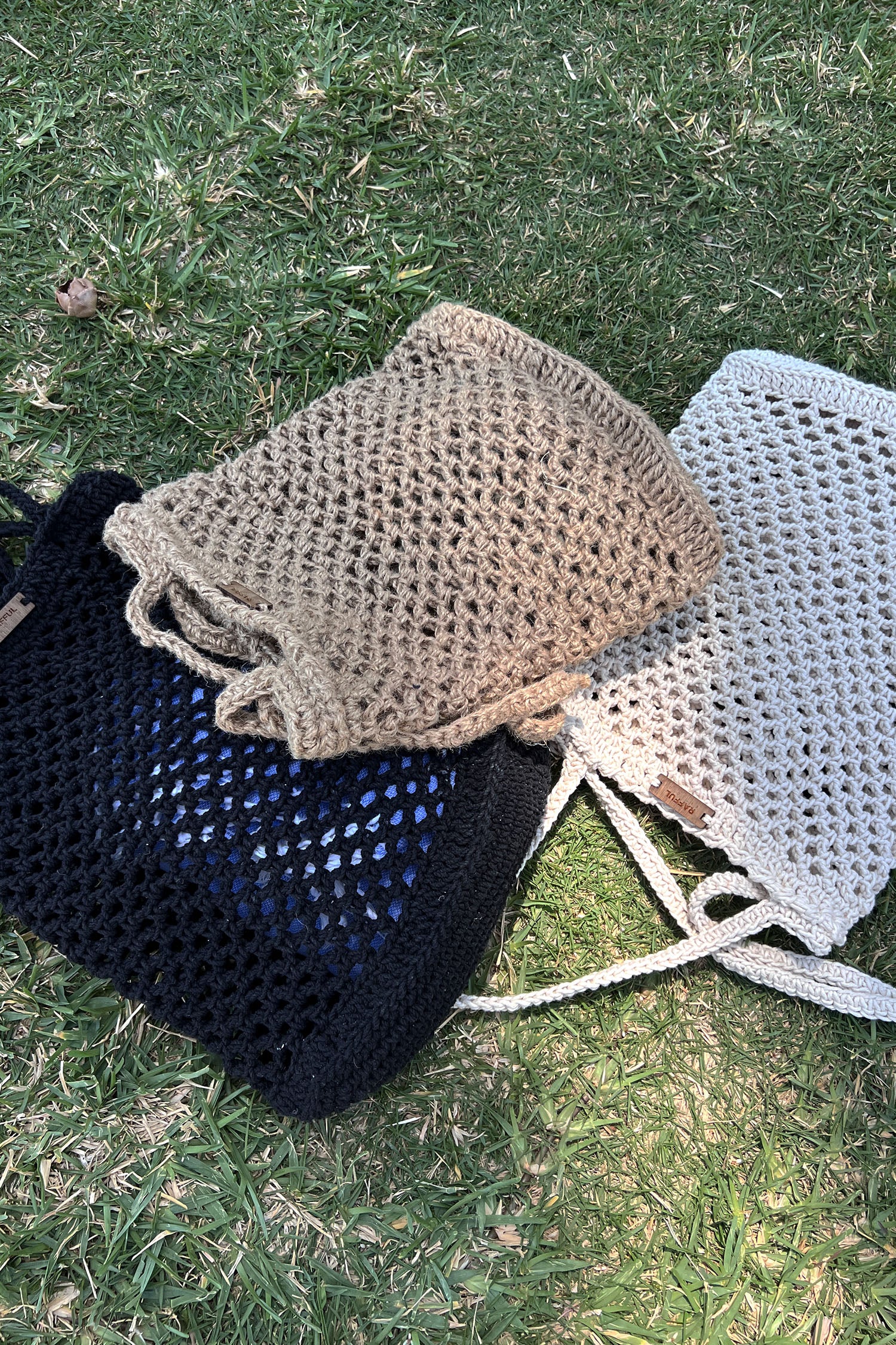 Bolsa Lía Algodón Negro Crochet