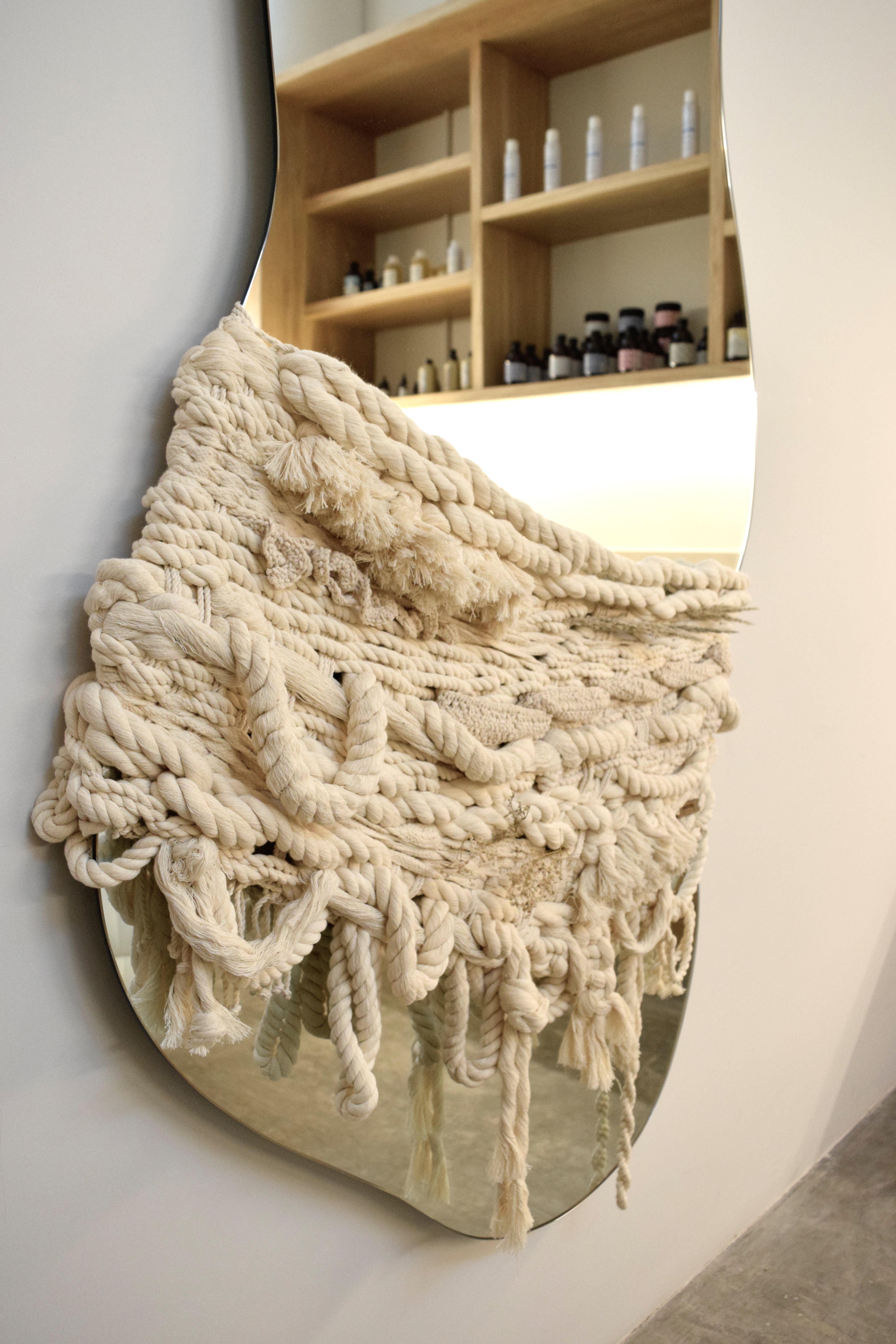 Espejo Paula de Cuerpo Completo con Textil