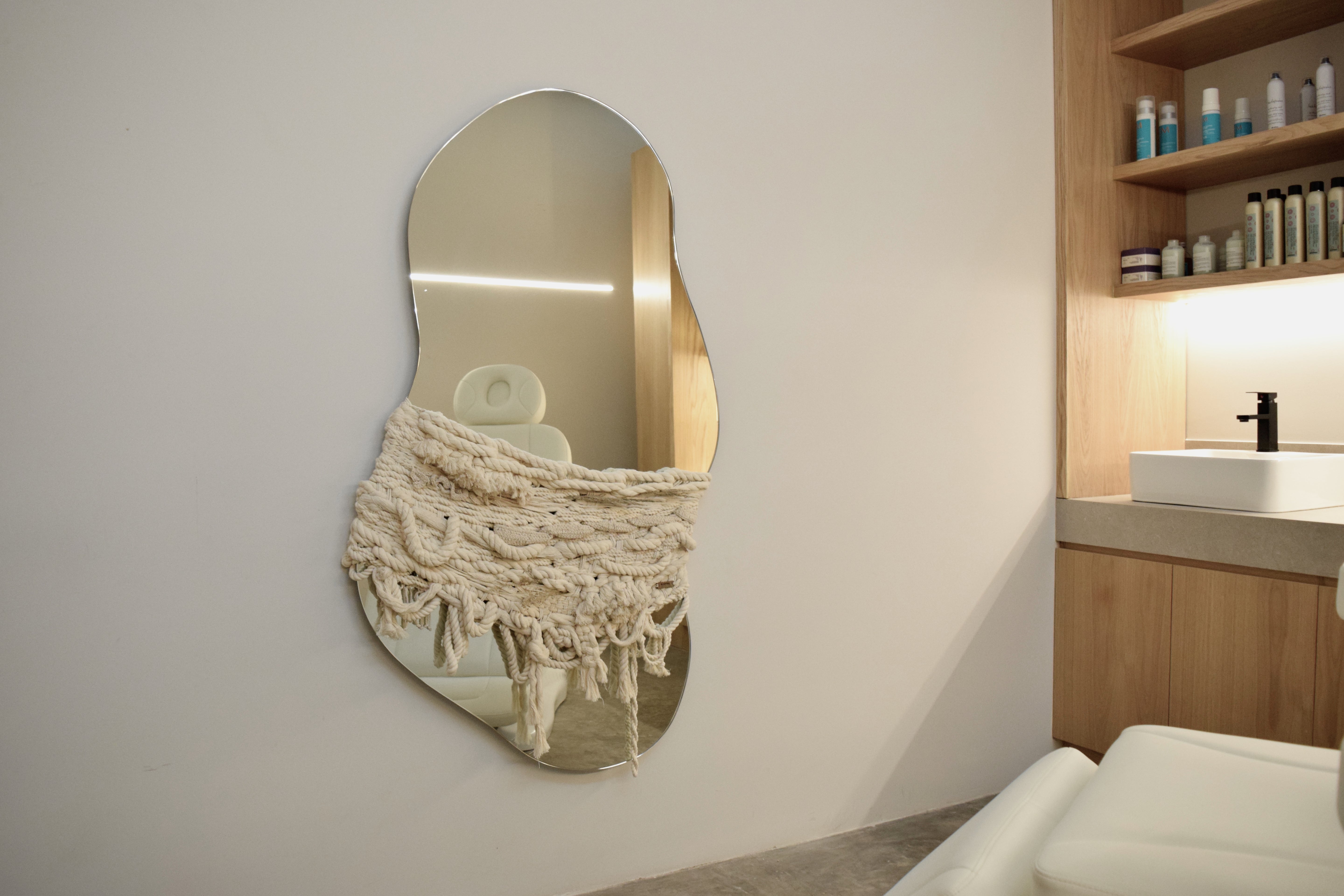 Espejo Paula de Cuerpo Completo con Textil
