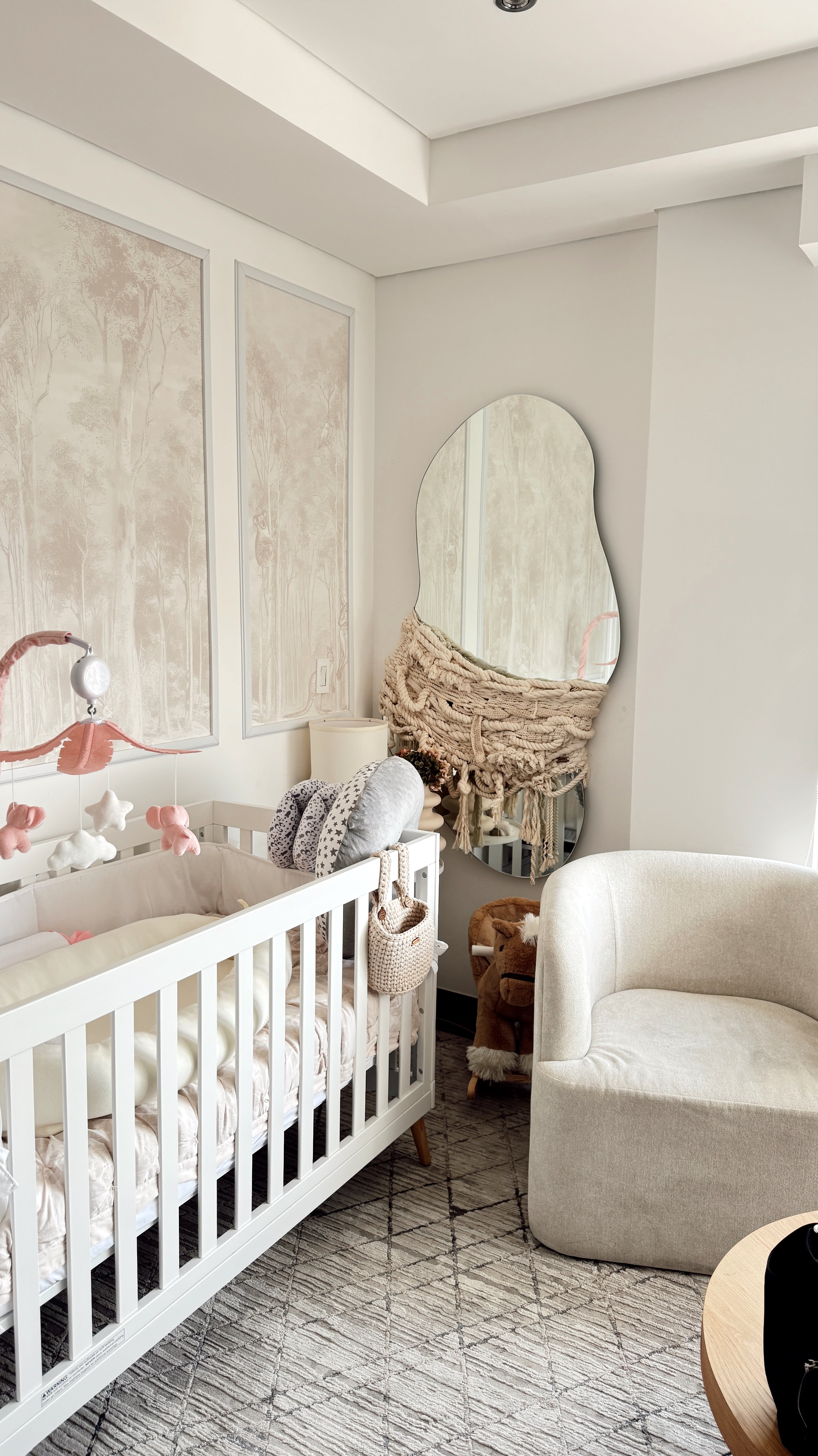 Espejo Paula de Cuerpo Completo con Textil